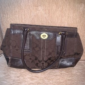 Authentic Coach Purse Chocolate Brown. Turnlock